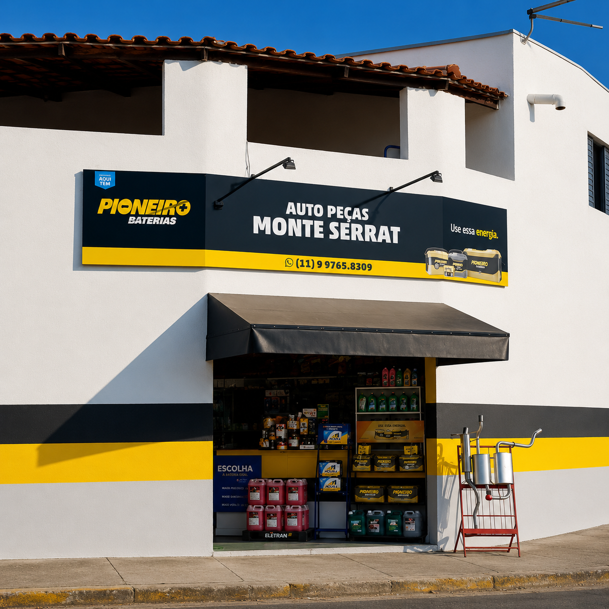 Placa da Monte Serrat Autopeças e baterias Pioneiro